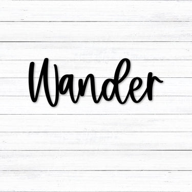 Wander Metal Word Sign